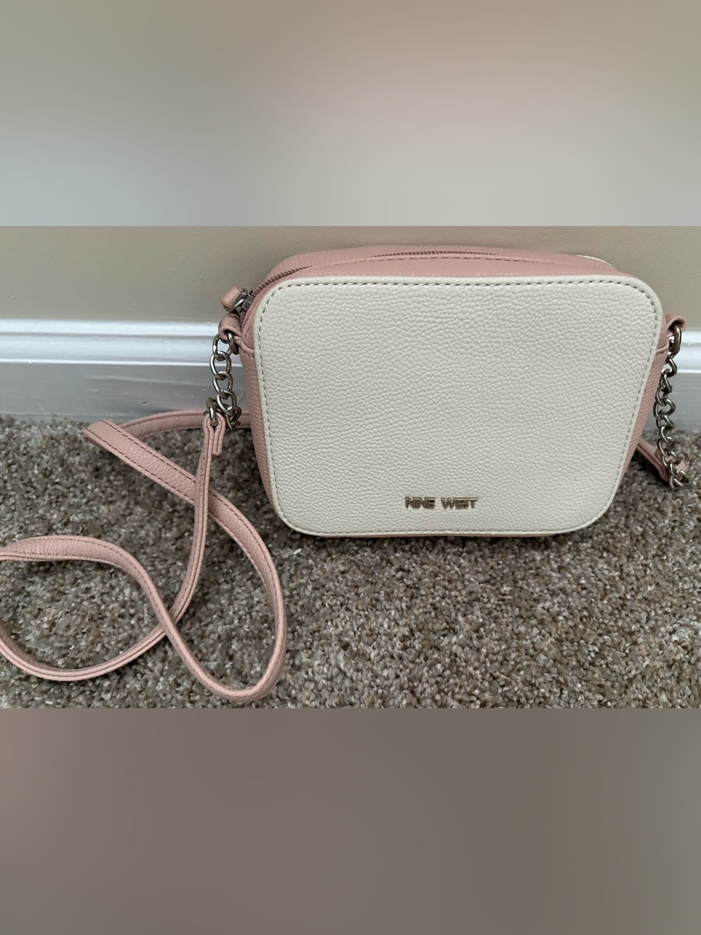 Nine West Cream and Light Pink Crossbody Bag